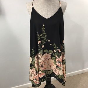 Black floral dress. Size large. Worn twice